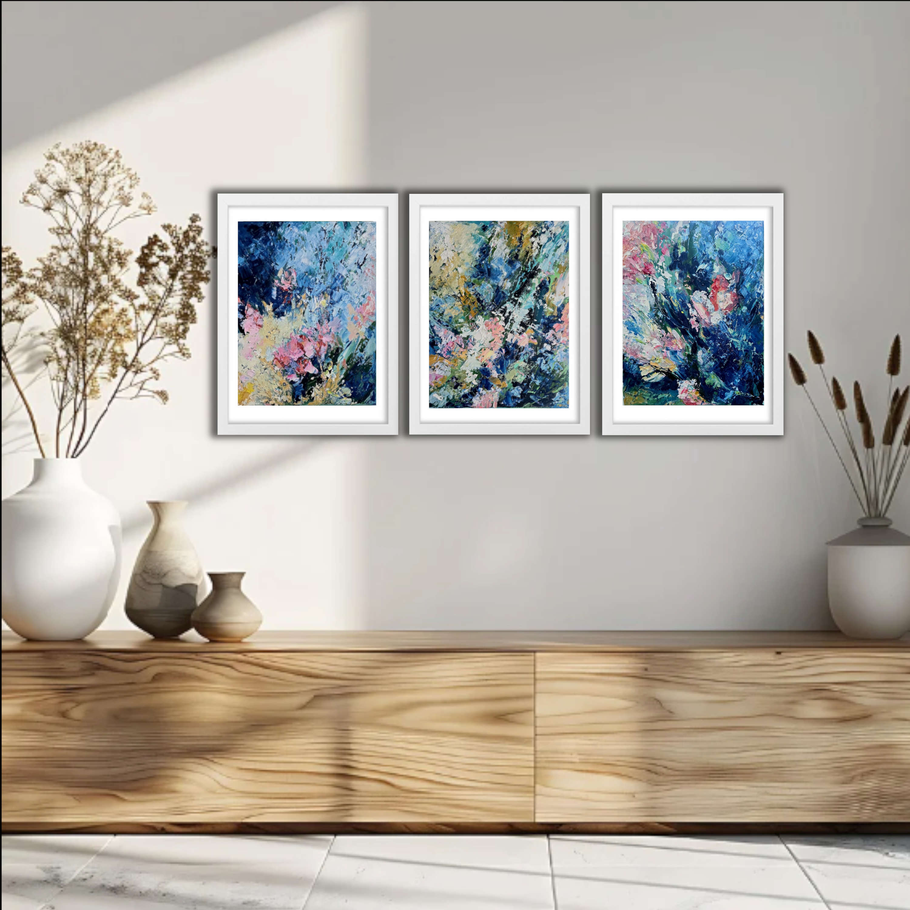 Waltz of Petals, Abstract painting by Palette and Strokes